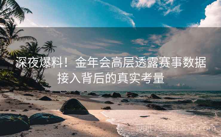 深夜爆料！金年会高层透露赛事数据接入背后的真实考量