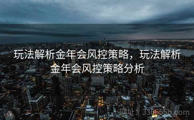 玩法解析金年会风控策略，玩法解析金年会风控策略分析