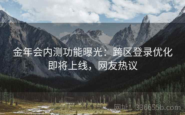 金年会内测功能曝光：跨区登录优化即将上线，网友热议