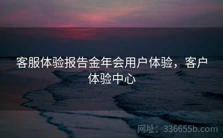 客服体验报告金年会用户体验，客户体验中心