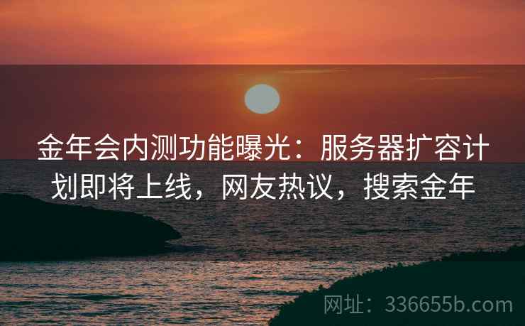金年会内测功能曝光：服务器扩容计划即将上线，网友热议，搜索金年